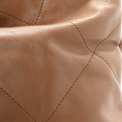 Small Quilted Calfskin Handbag - Beige