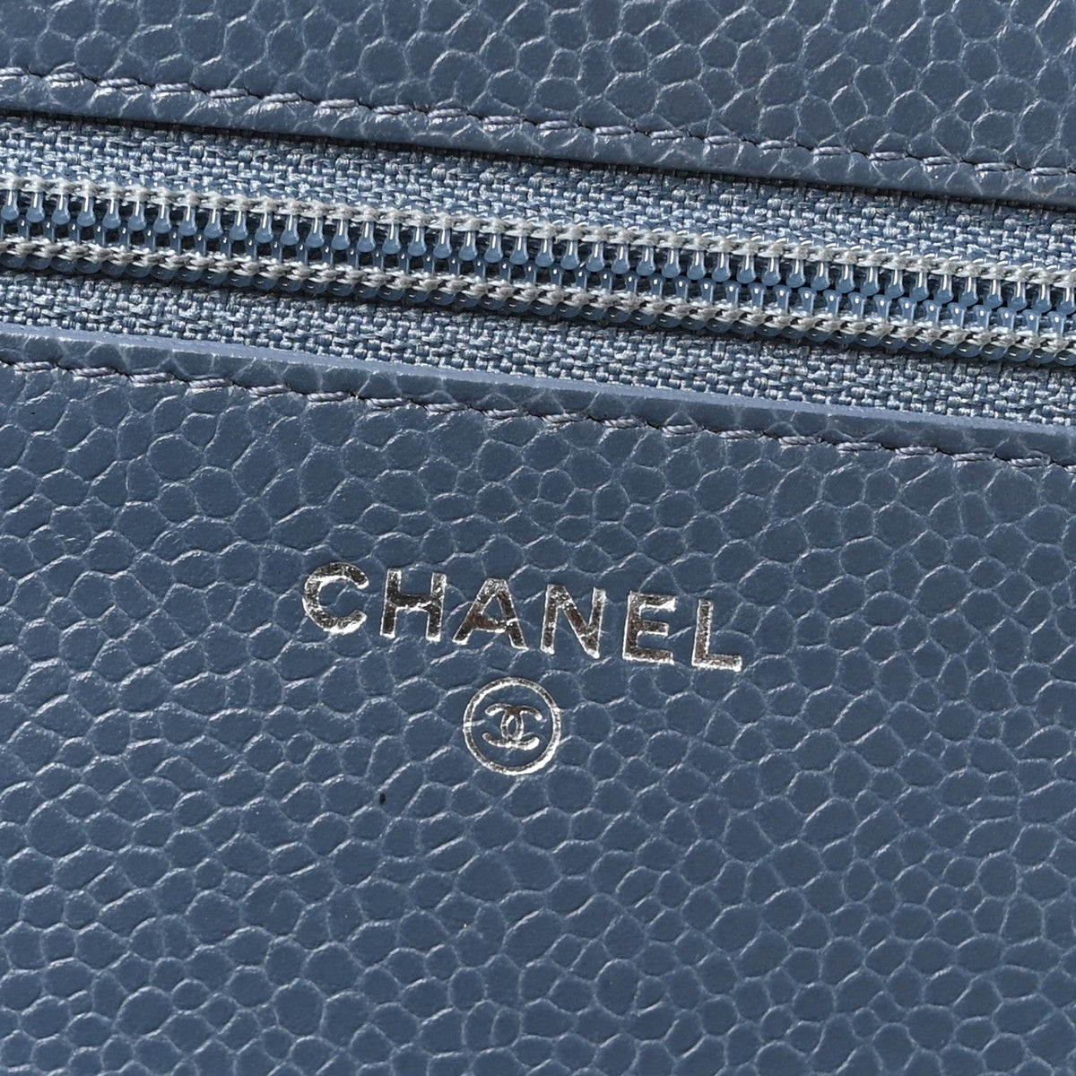 Quilted Caviar Wallet Bag - Blue