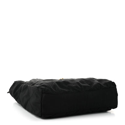 Quilted Nylon Tote Bag - Black