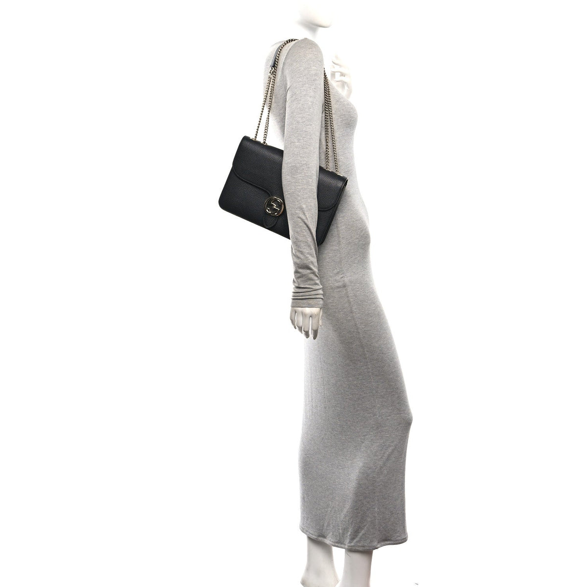 Calfskin Shoulder Bag - Black