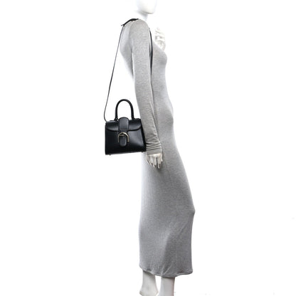 Mini Calfskin Satchel Bag - Black