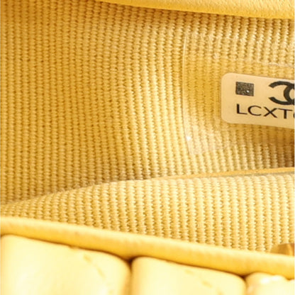 Mini Quilted Lambskin Pouch - Yellow