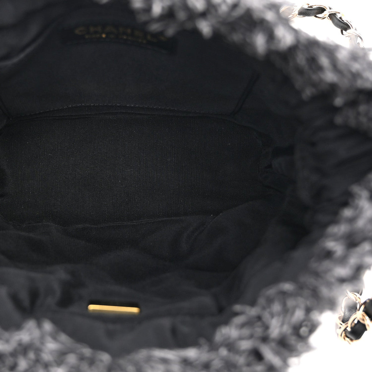Small Quilted Bucket Bag - Black