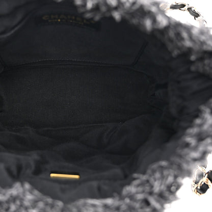 Small Quilted Bucket Bag - Black