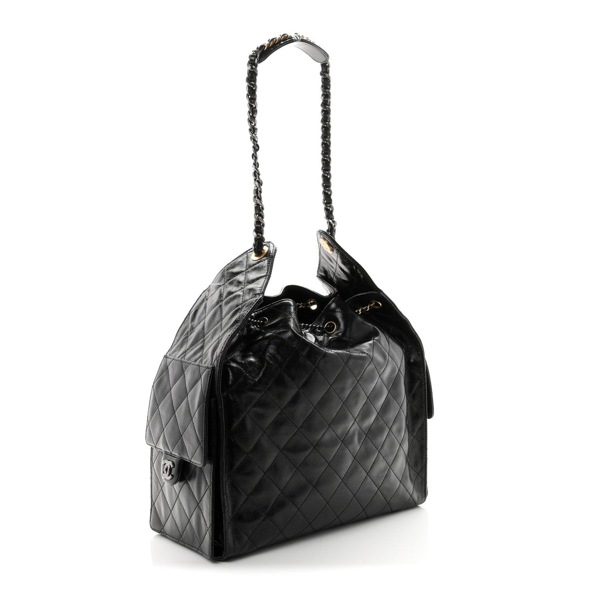 Medium Quilted Calfskin Handbag - Black
