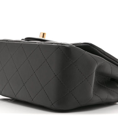 Mini Quilted Lambskin Flap Shoulder Bag - Grey