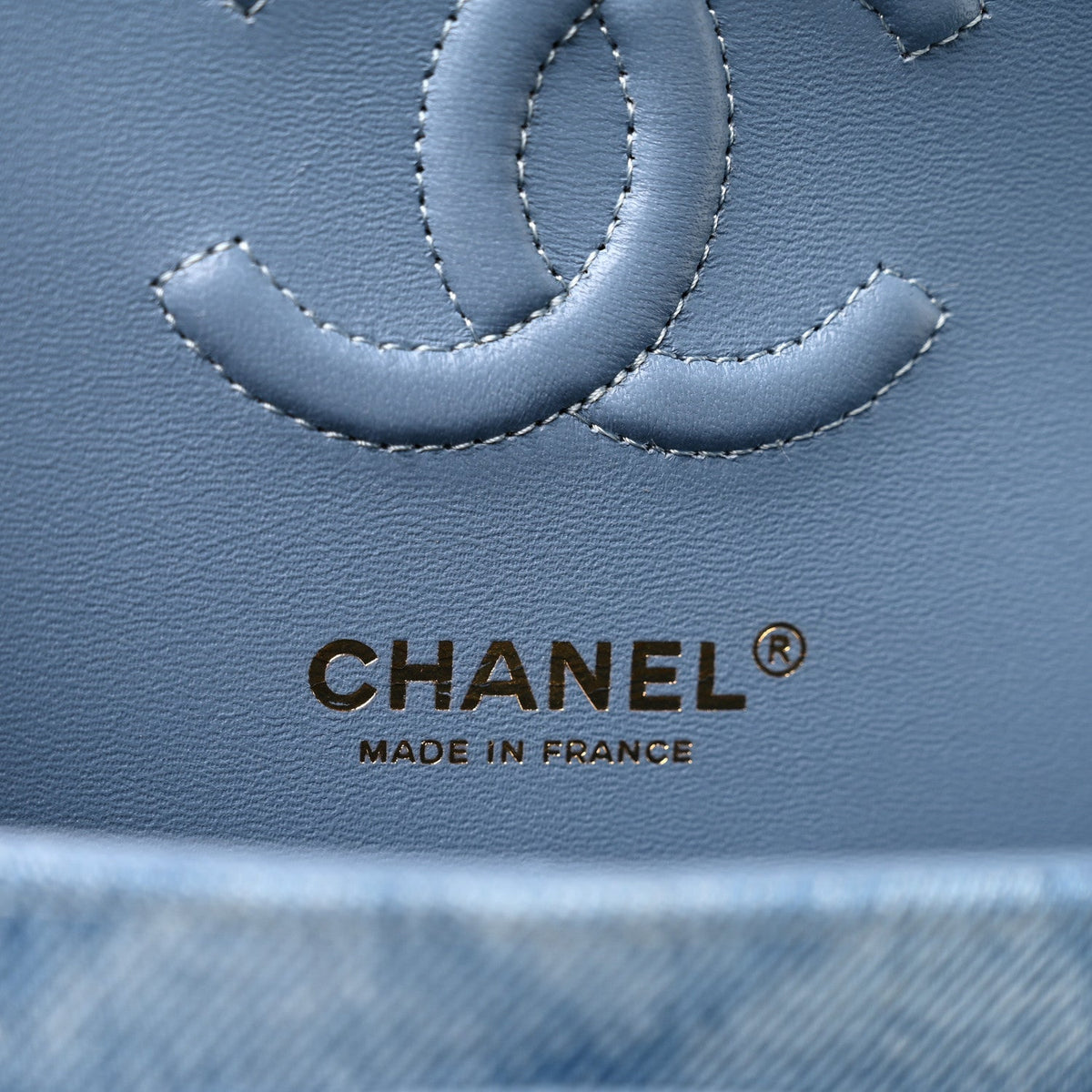 Small Quilted Flap Shoulder Bag - Light Blue