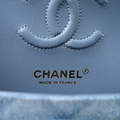 Small Quilted Flap Shoulder Bag - Light Blue