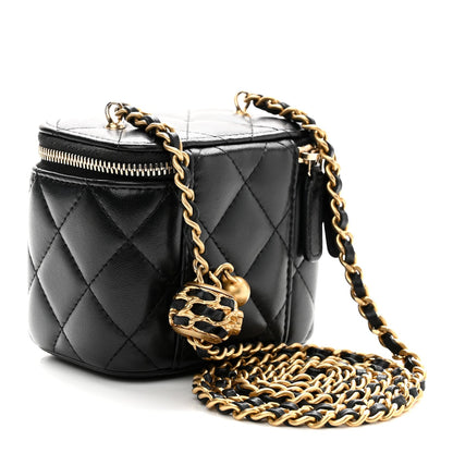 Mini Quilted Lambskin Handbag - Black