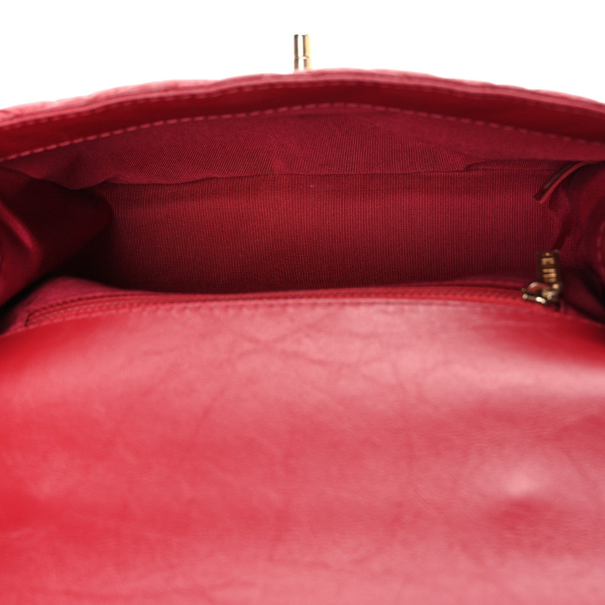 Quilted Calfskin Flap Shoulder Bag - Red
