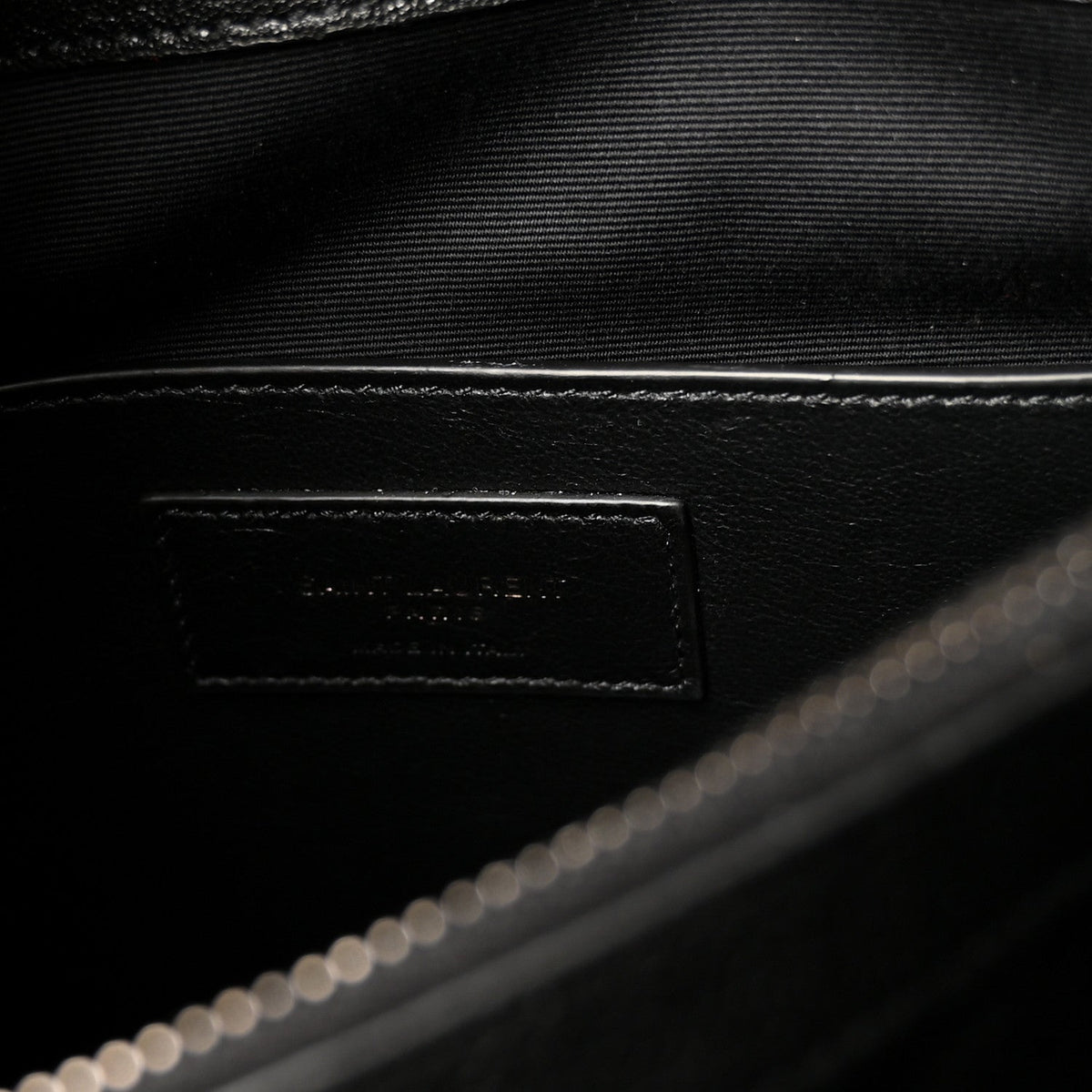 Large Sheepskin Satchel Bag - Black