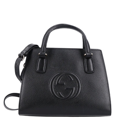 Medium Calfskin Satchel Bag - Black