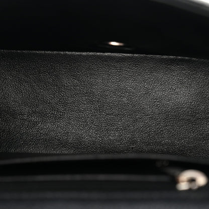 Mini Quilted Caviar Flap Shoulder Bag - Black