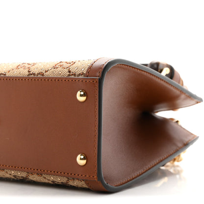 Mini Calfskin Canvas Tote Bag