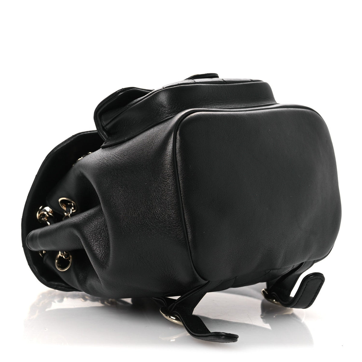 Small Quilted Lambskin Backpack - Black