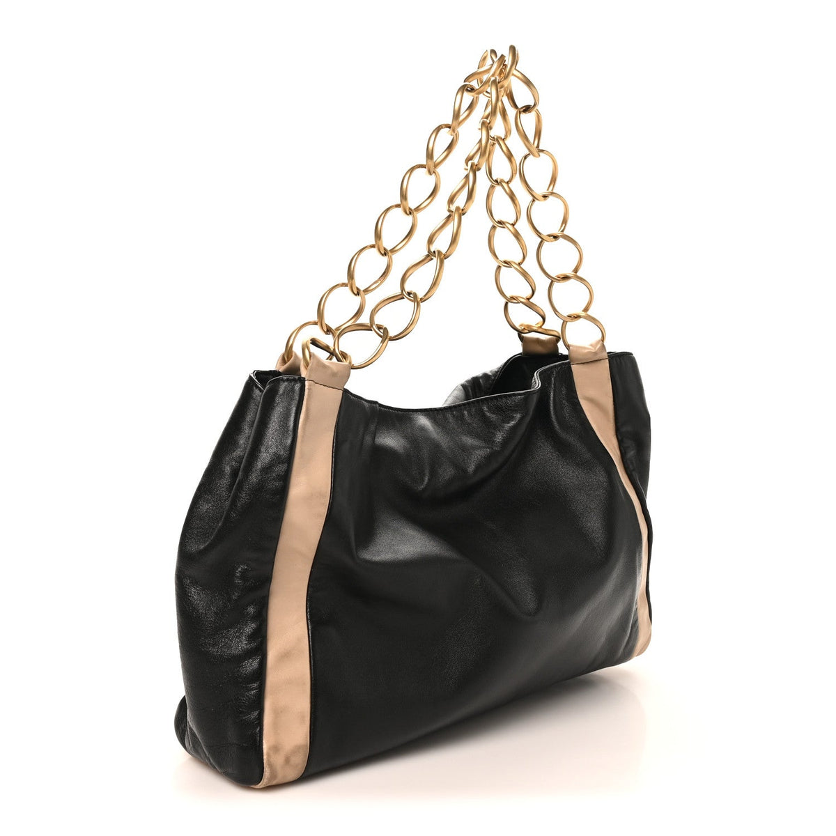 Small Lambskin Shoulder Bag - Black