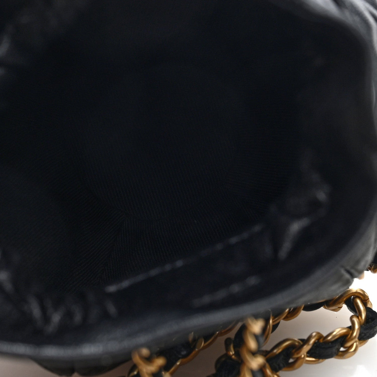 Mini Quilted Lambskin Bucket Bag - Black