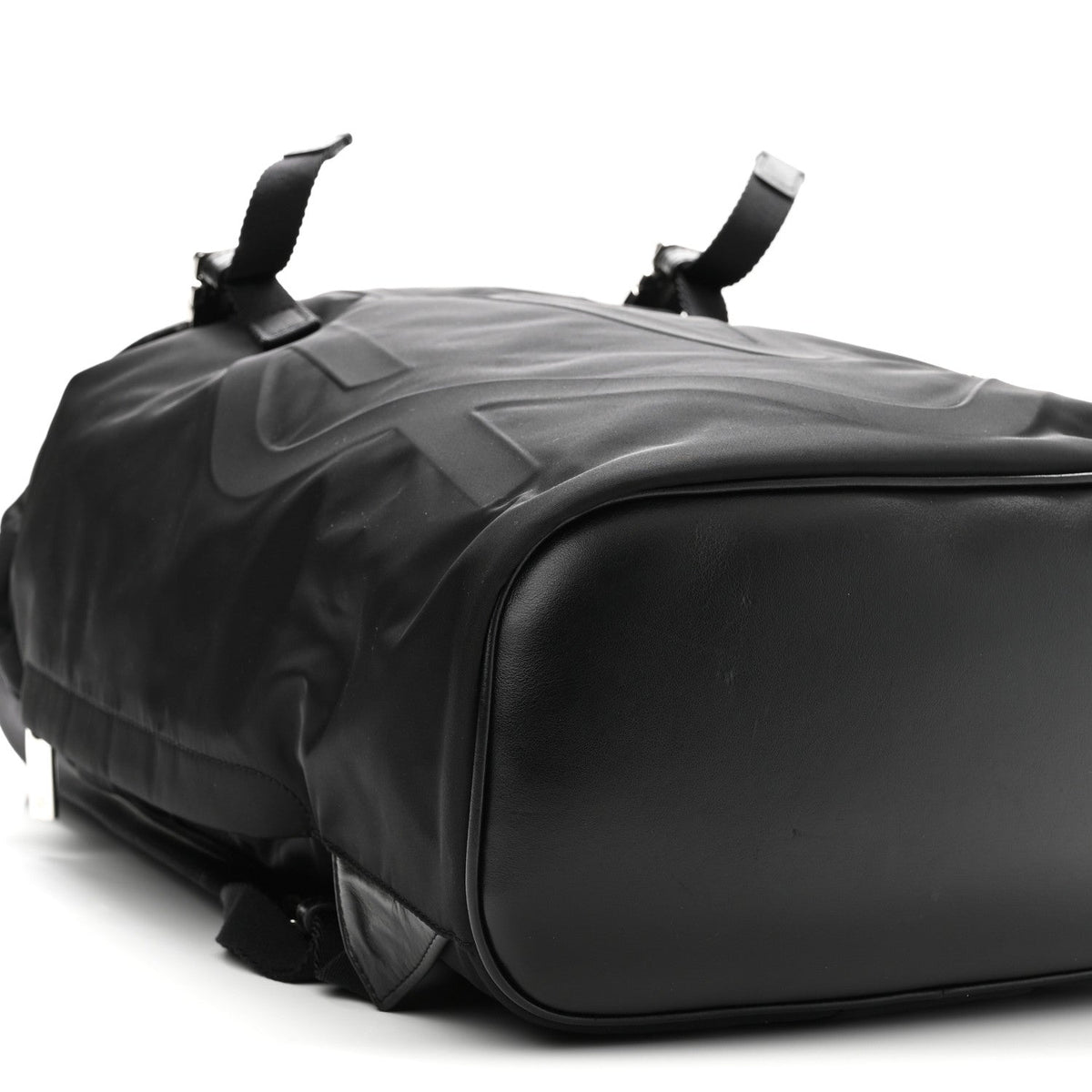Calfskin Nylon Backpack - Black
