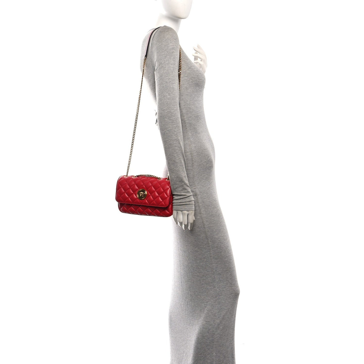 Quilted Nappa Crossbody Bag - Red