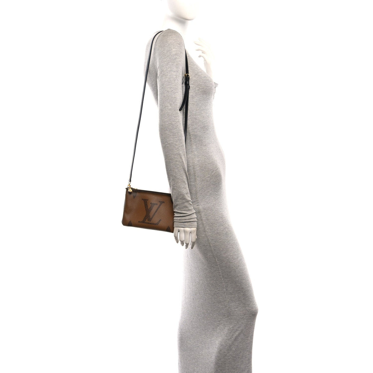Reverse Monogram Giant Double Zip Pochet Handbag