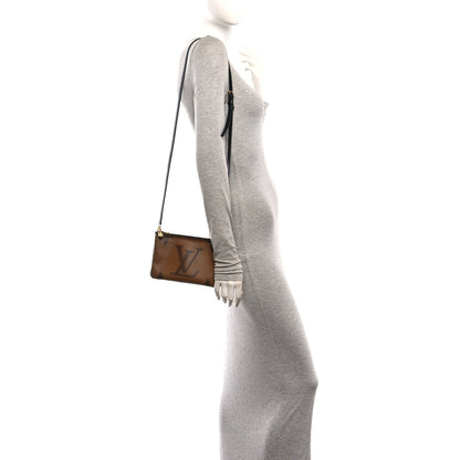 Reverse Monogram Giant Double Zip Pochet Handbag