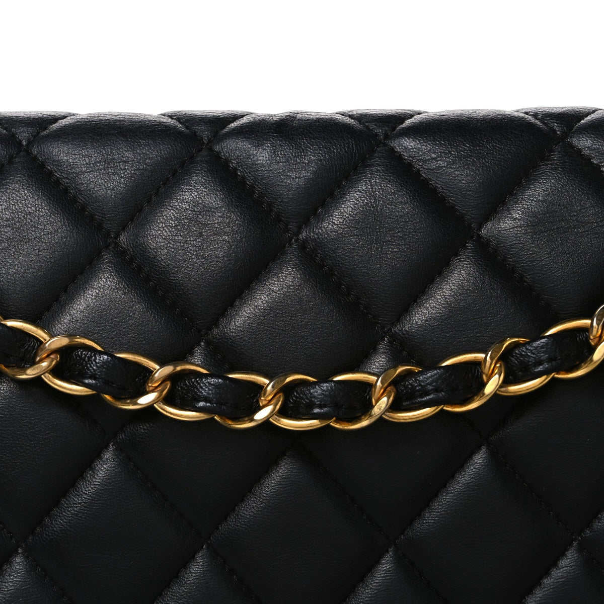 Maxi Quilted Lambskin Flap Shoulder Bag - Black