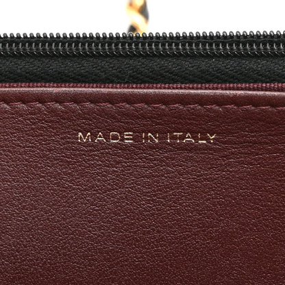 Quilted Caviar Wallet Bag - Black