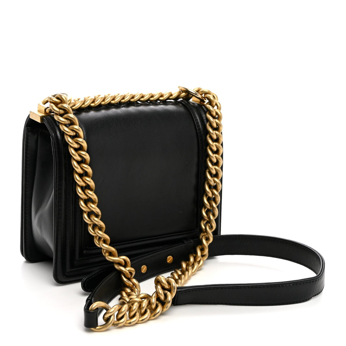 Mini Calfskin Flap Shoulder Bag - Black