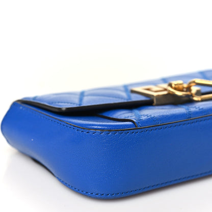 Mini Quilted Goatskin Handbag - Blue