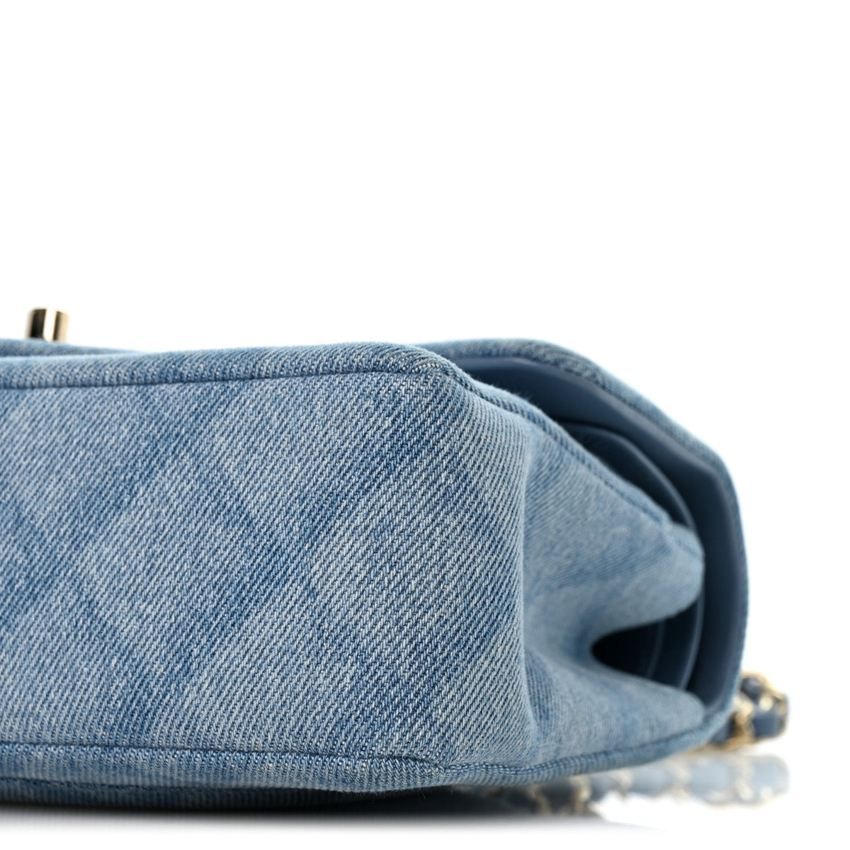 Small Quilted Flap Shoulder Bag - Light Blue