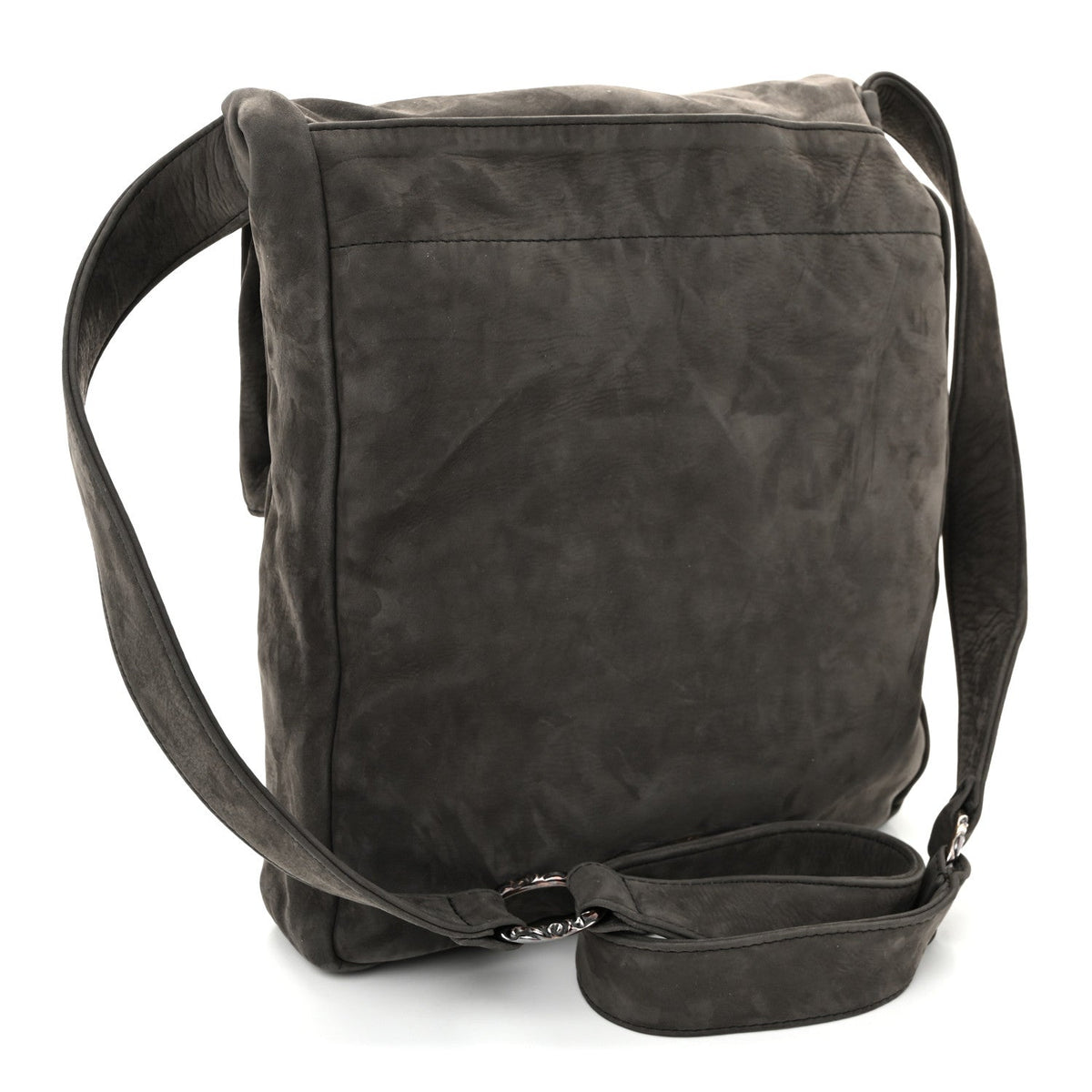 Calfskin Suede Crossbody Bag - Black