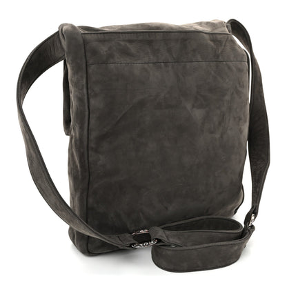 Calfskin Suede Crossbody Bag - Black