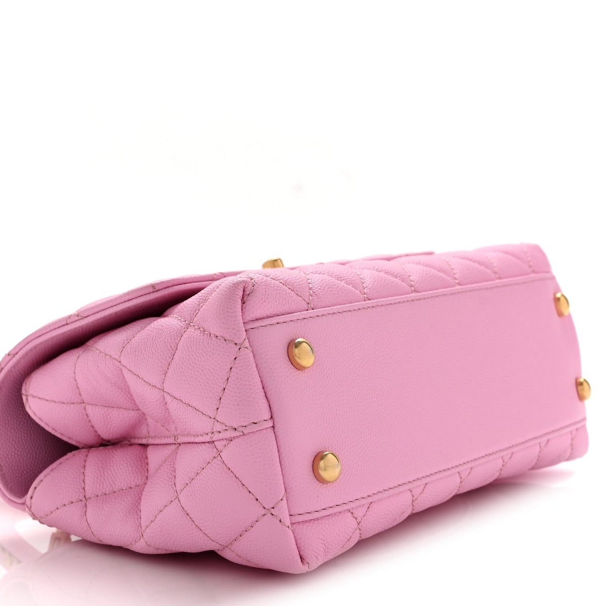 Mini Quilted Caviar Flap Shoulder Bag - Pink