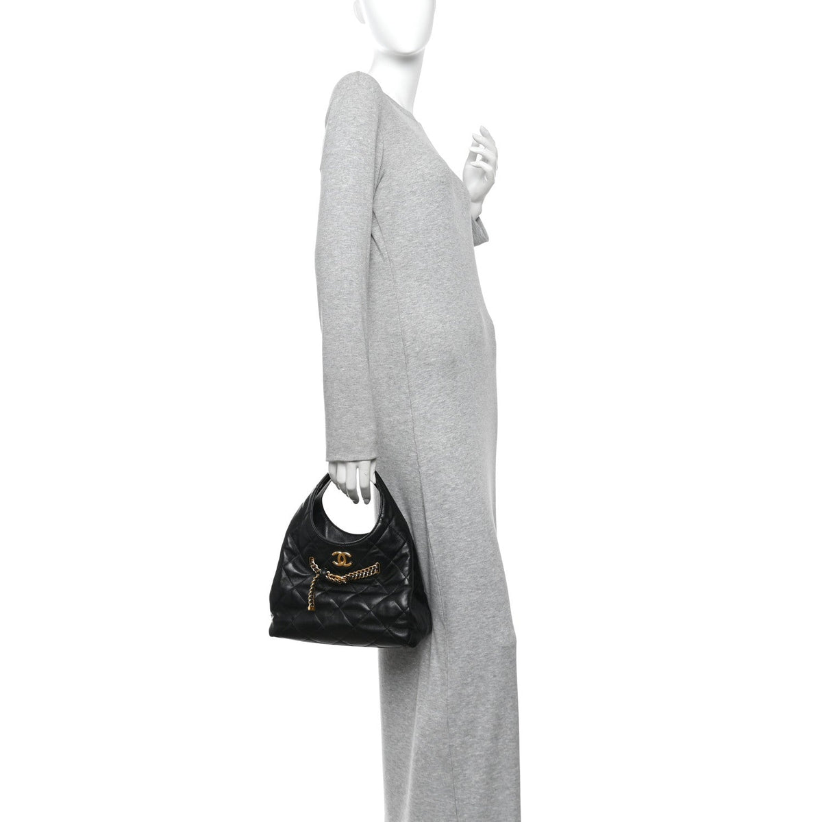 Quilted Lambskin Handbag - Black