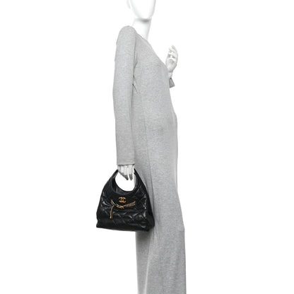 Quilted Lambskin Handbag - Black