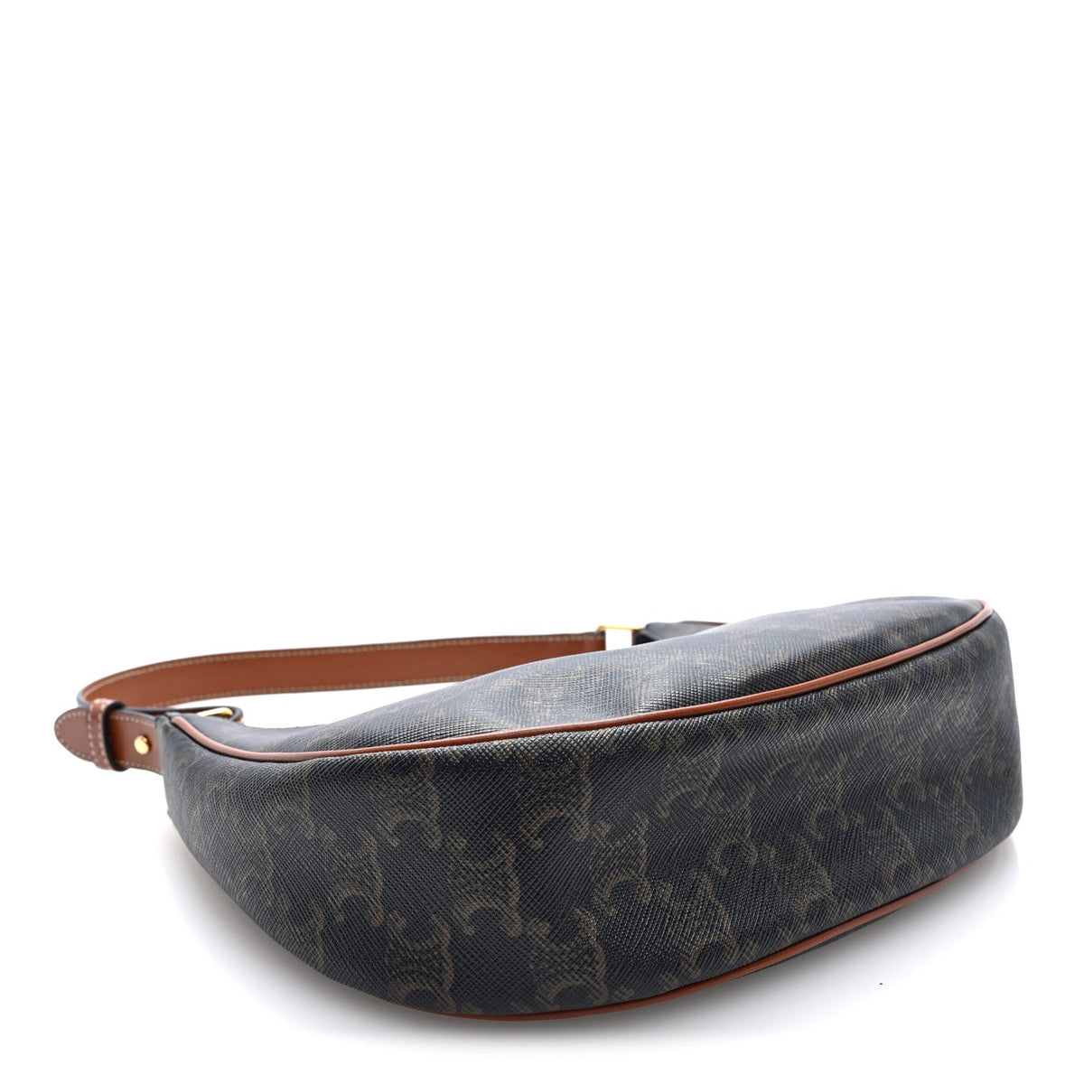 Calfskin Canvas Shoulder Bag - Tan