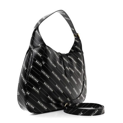 Medium Calfskin Hobo Bag - Black