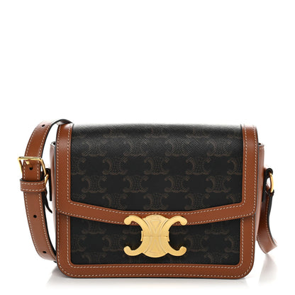 Calfskin Canvas Handbag - Tan