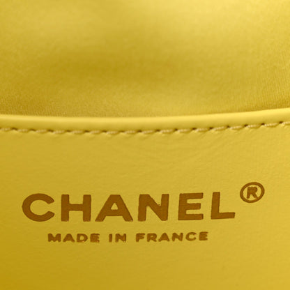Small Quilted Caviar Handbag - Yellow