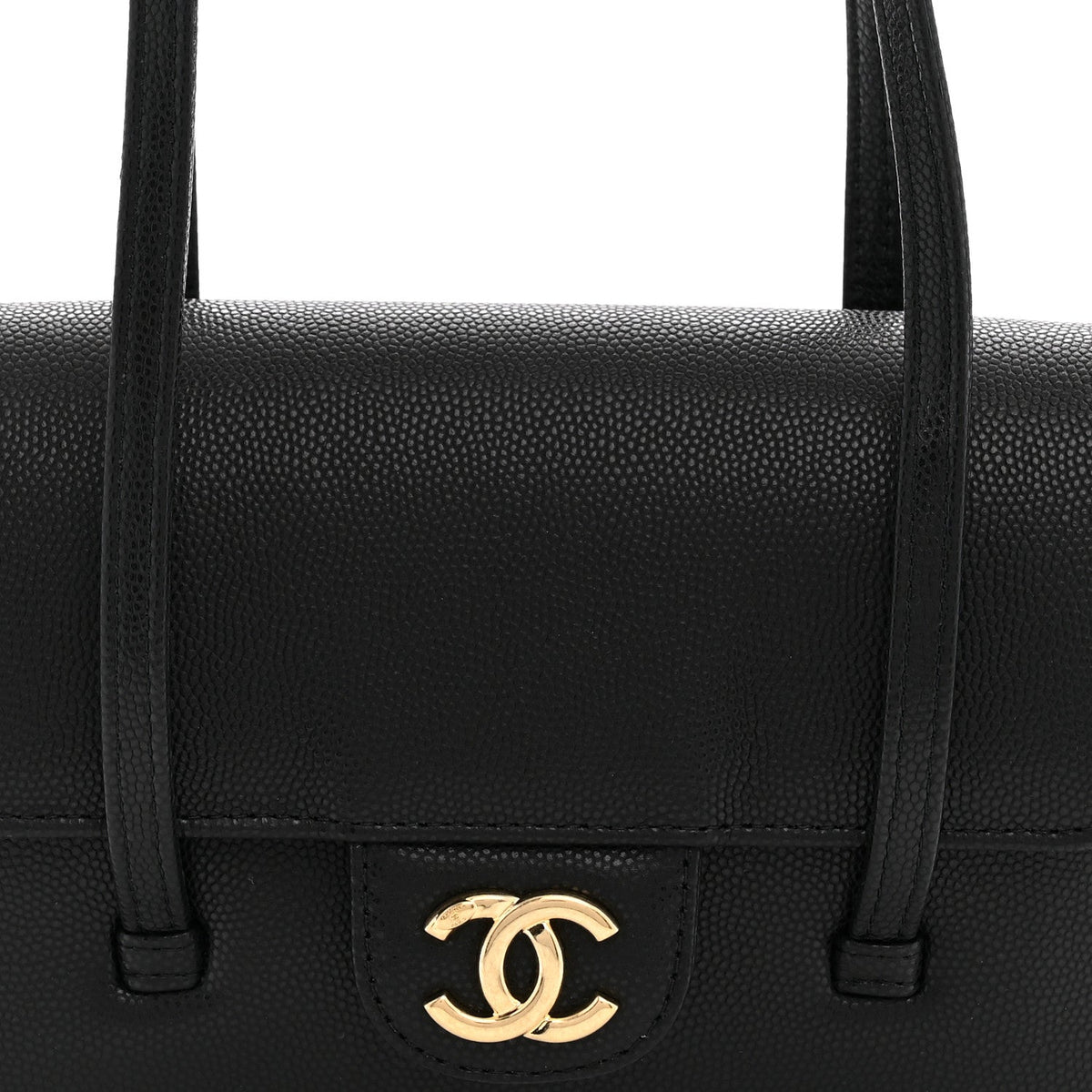 Mini Caviar Shoulder Bag - Black