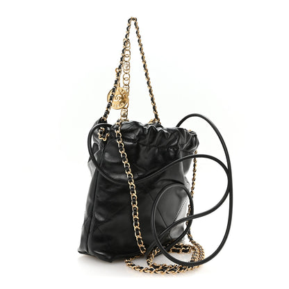 Mini Quilted Calfskin Handbag - Black