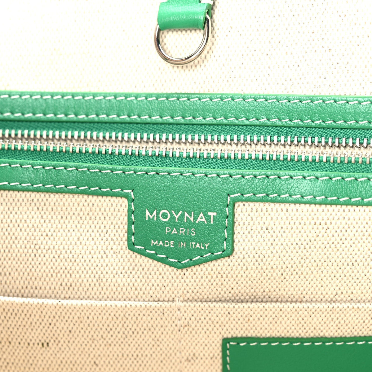 Calfskin Canvas Tote Bag - Green