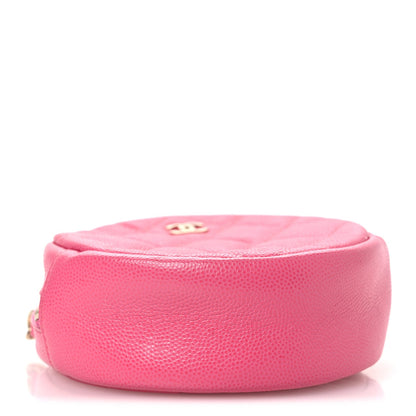Quilted Caviar Clutch Bag - Pink