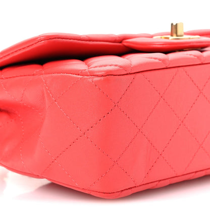 Mini Quilted Lambskin Flap Shoulder Bag - Tan