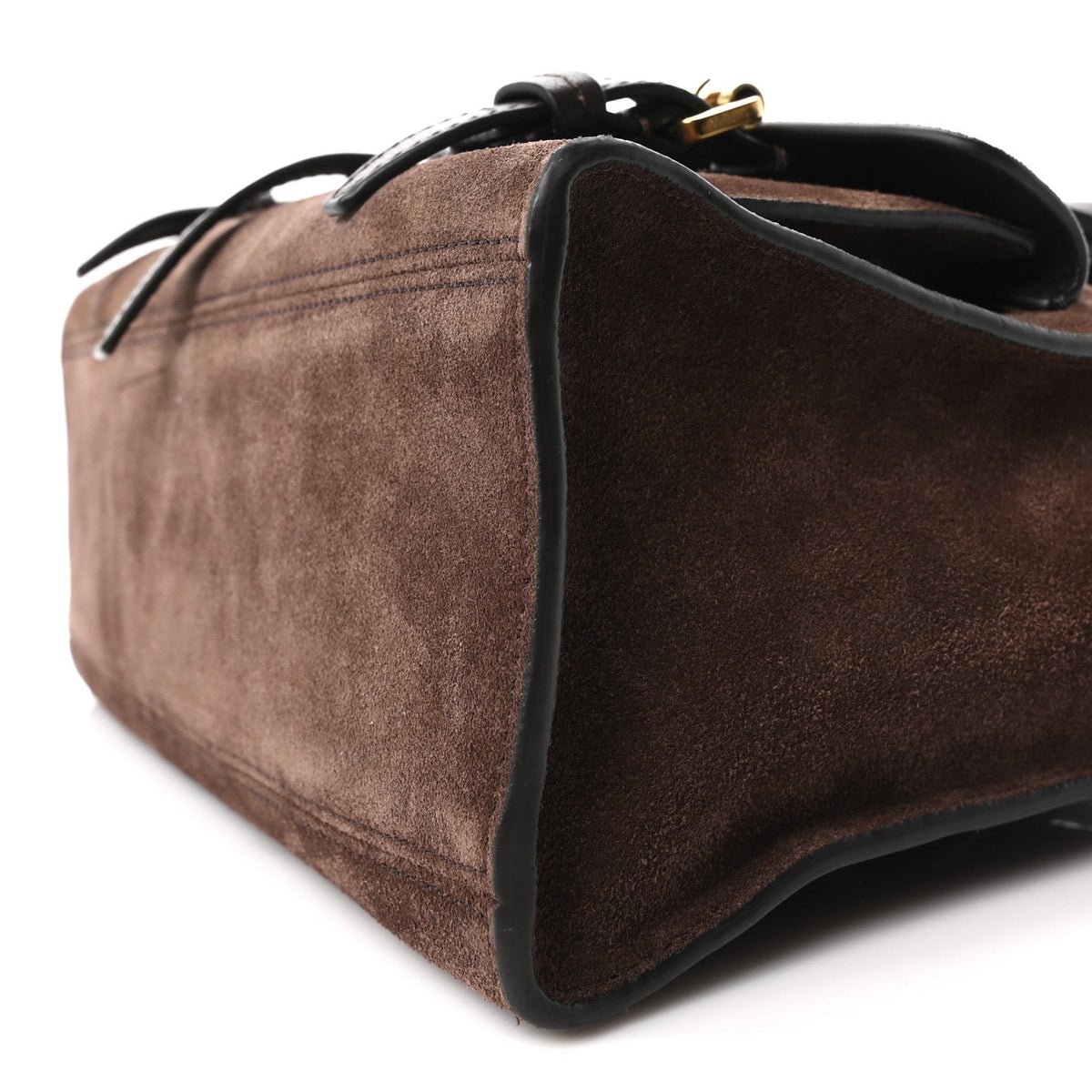 Small Suede Satchel Bag - Chocolate