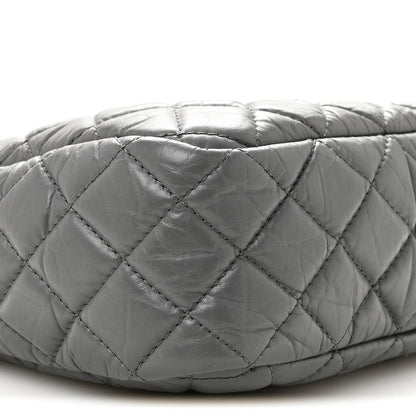 Large Quilted Calfskin Handbag - Grey