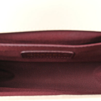 Medium Calfskin Caviar Flap Shoulder Bag - White