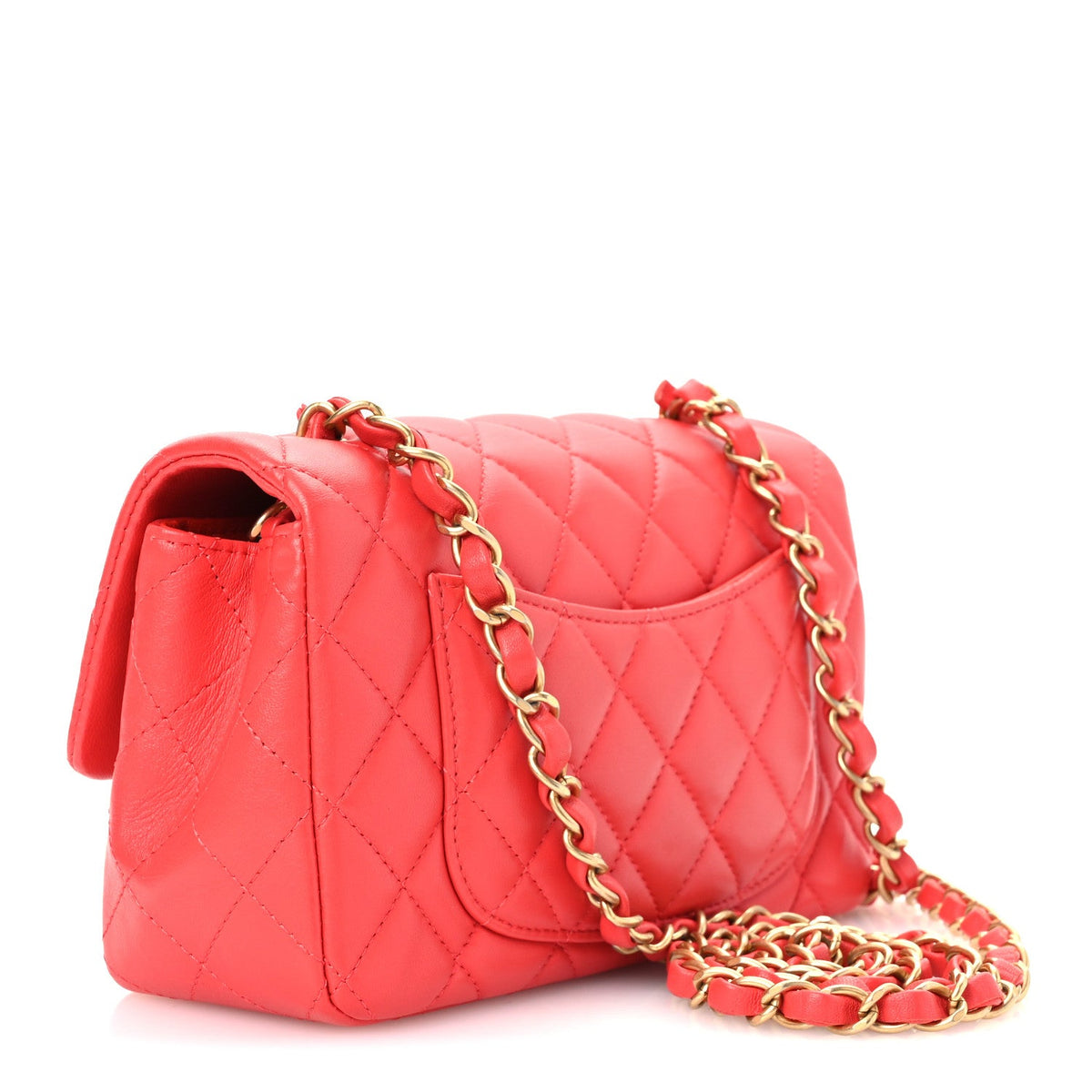 Mini Quilted Lambskin Flap Shoulder Bag - Tan