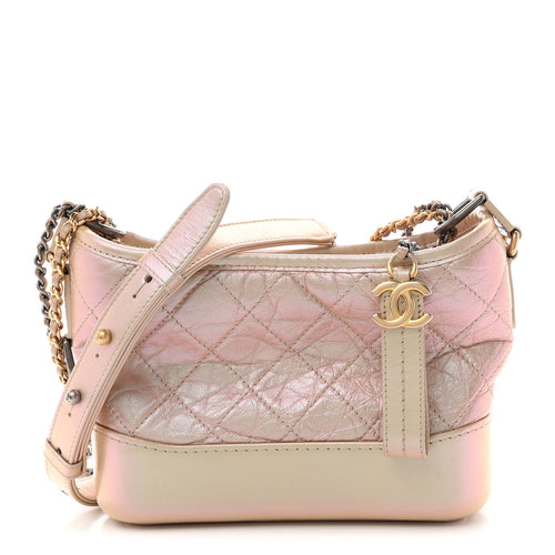 Small Quilted Calfskin Hobo Bag - Pink