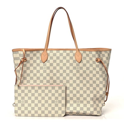 Damier Azur Neo Neverfull Gm Rose Baller Handbag
